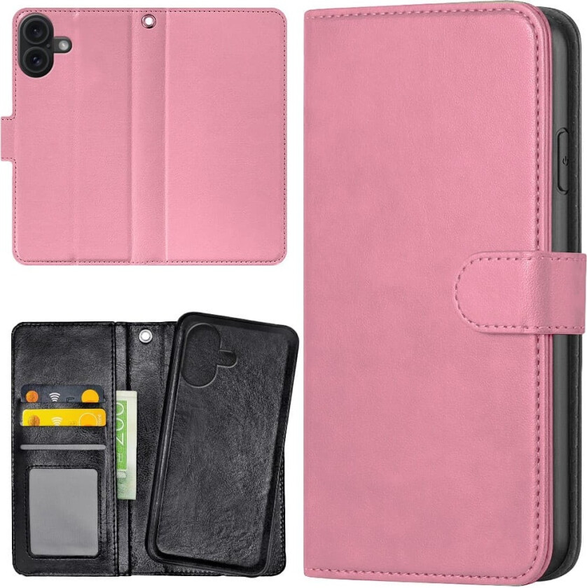 iPhone 16 Plus - Lommebok Deksel Lyserosa