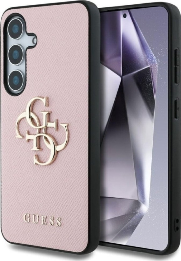 Grained Big 4G Logo Small Classic Logo Case For Samsung Galaxy S25+ Pink