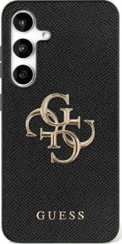 Grained Big 4G Logo Small Classic Logo Case For Samsung Galaxy S25 Ultra Black