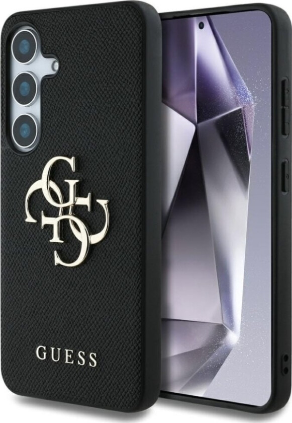 Grained Big 4G Logo Small Classic Logo Case For Samsung Galaxy S25 Black
