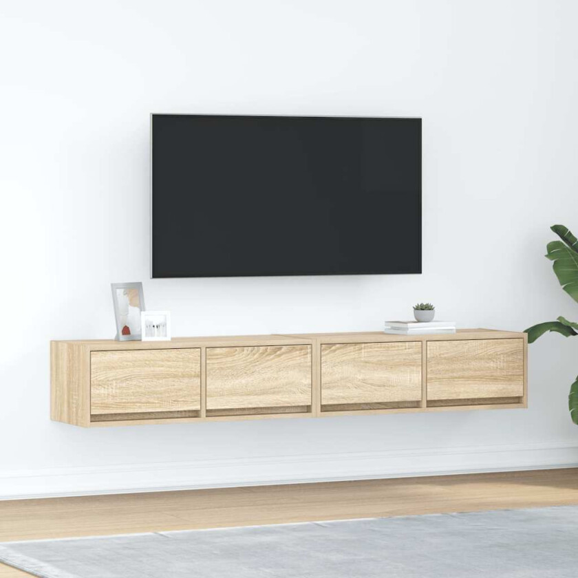 TV-benker 2 stk sonoma eik 80x31x25,5 cm konstruert tre