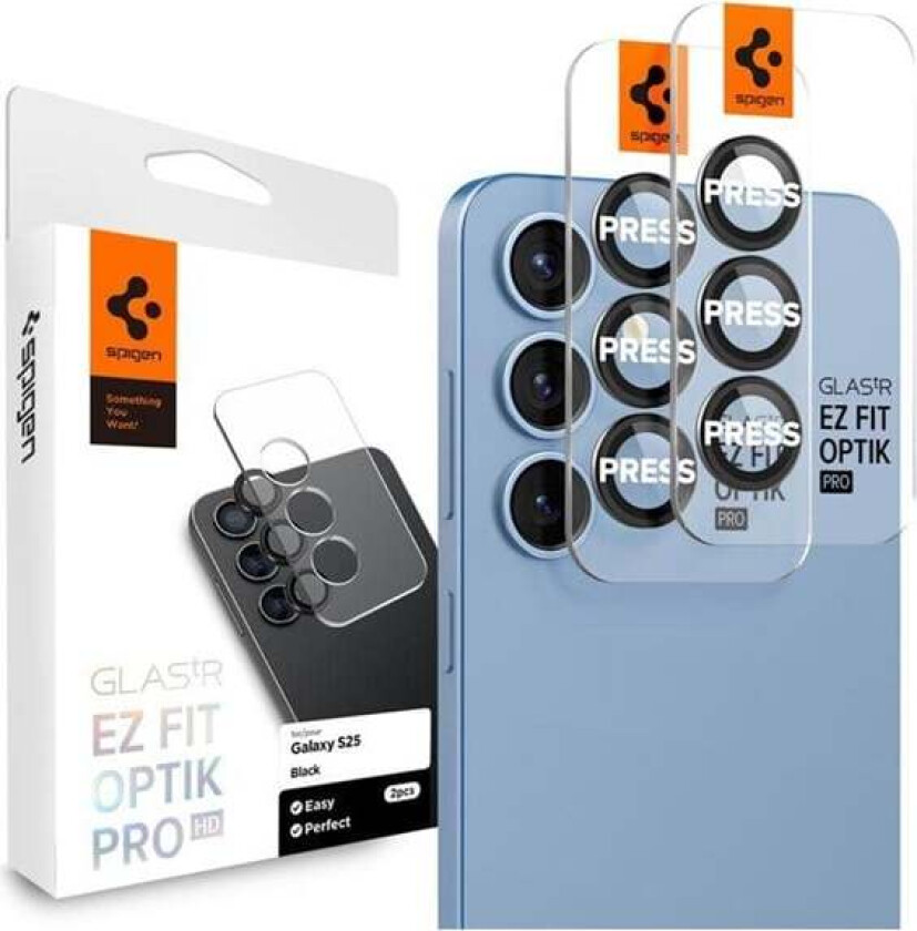 Glass tR EZ Fit Optik Pro HD 2 Pack - Black - Samsung Galaxy S25