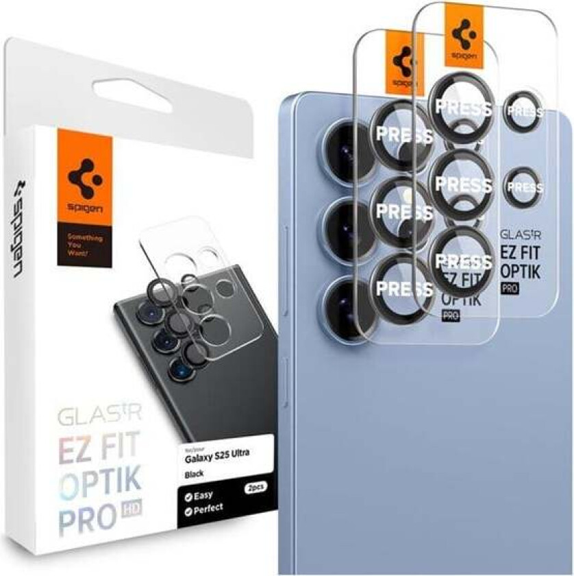 Glass tR EZ Fit Optik Pro HD 2 Pack - Black - Samsung Galaxy S25 Ultra