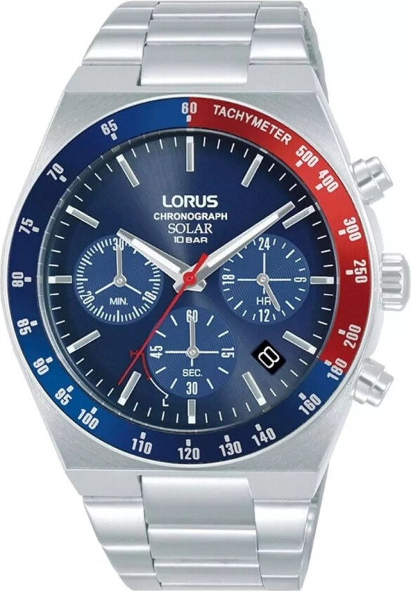 Chronograph Mens RZ521AX9 - Kvarts - Sølv - Herreklokker - Rustfritt stål - ledd m/pin - Mineral