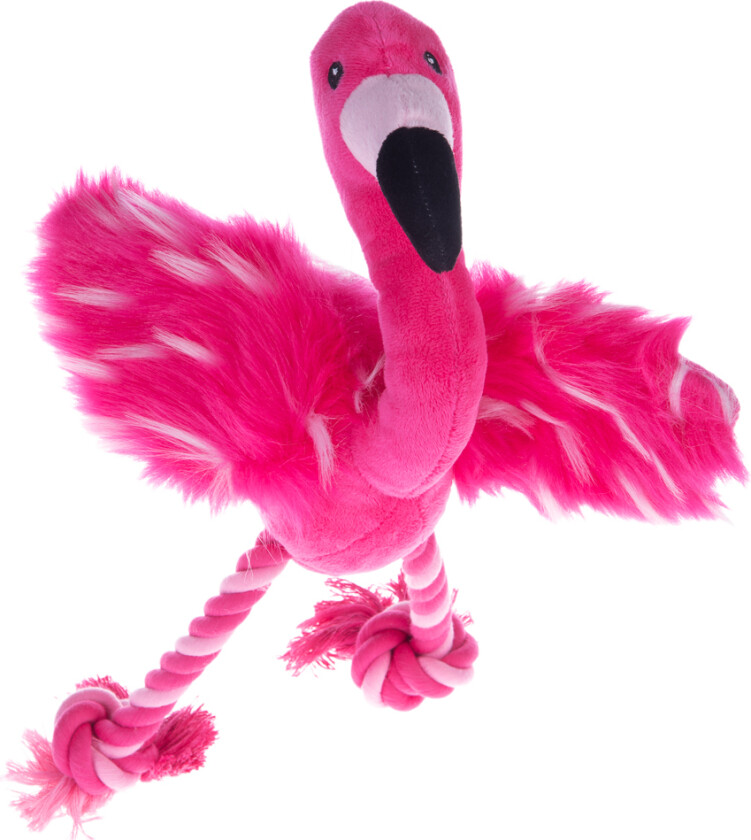 Hundeleketøy Flamingo med tau - 2 stk