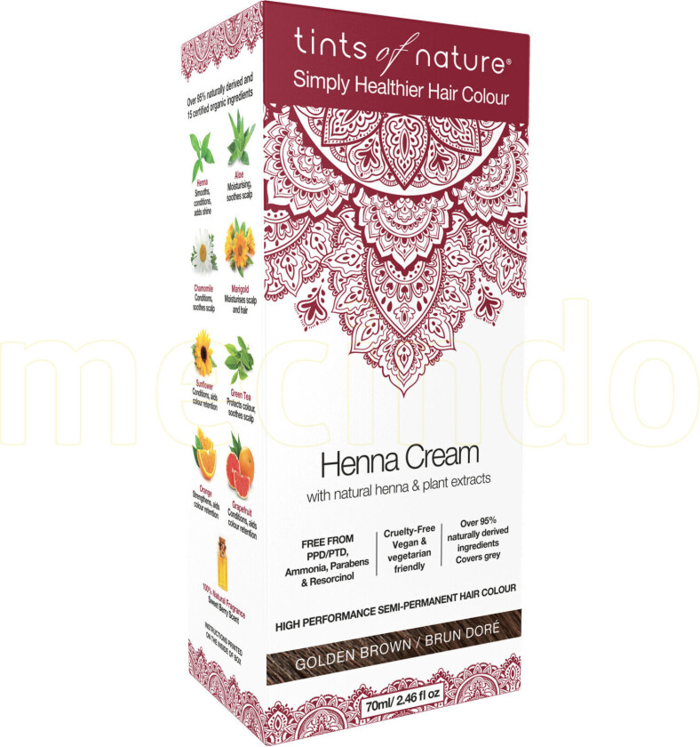 Henna Hårfarge Creme Golden Brown - 70 ml