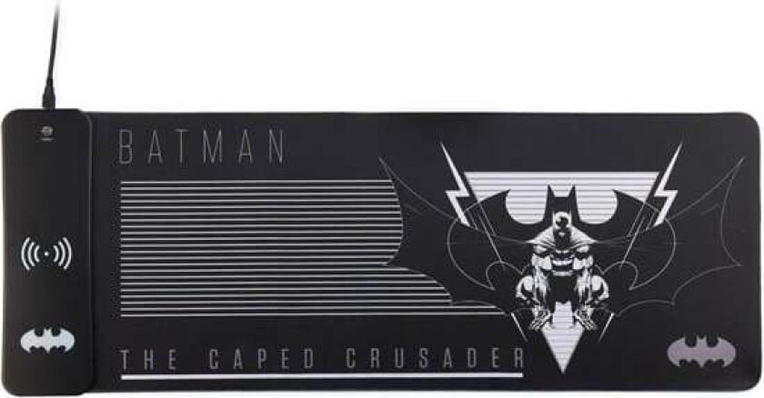 DC Comics Batman XL RGB Gaming Mat with 15W Wireless Charger