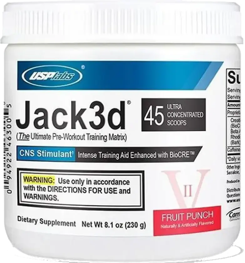 Jack3d Advanced Pre-Workout - 45 serveringer - Fruit Punch