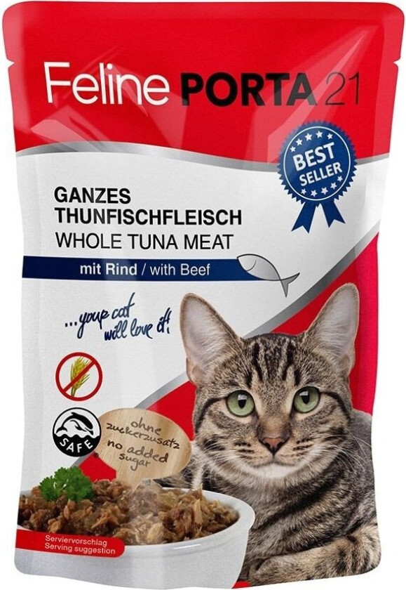 Feline Porta 21 Tunfisk og Biff 100 g