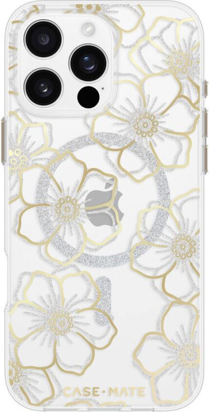 Case-Mate Floral Gems-deksel til iPhone 16 Pro Max (MagSafe) - Klar/blomst