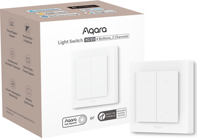 Light Switch H2 EU (4 Buttons 2, Channels)