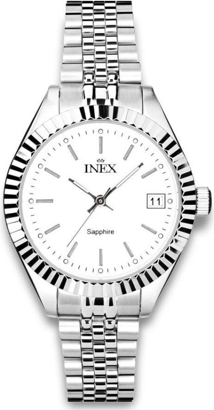 Inex Mens 39.5mm A12189S4I - Kvarts - Sølv - Herreklokker - Rustfritt stål - ledd m/pin - Safir