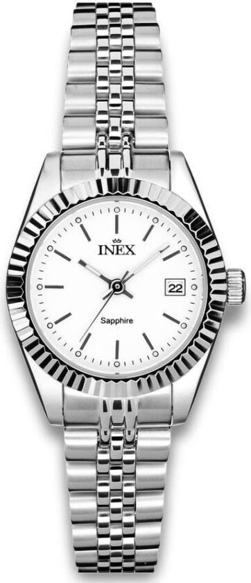 Inex Ladies 26mm A12187S4I - Kvarts - Sølv - Dameklokker - Rustfritt stål - ledd m/pin - Safir