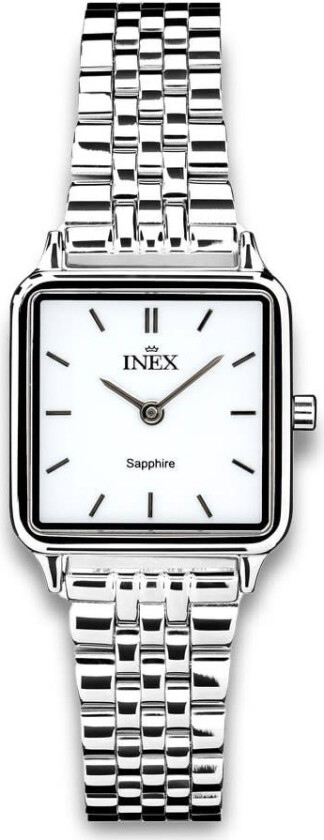 Inex Ladies 23mm A12186S4I - Kvarts - Sølv - Dameklokker - Rustfritt stål - ledd m/pin - Safir