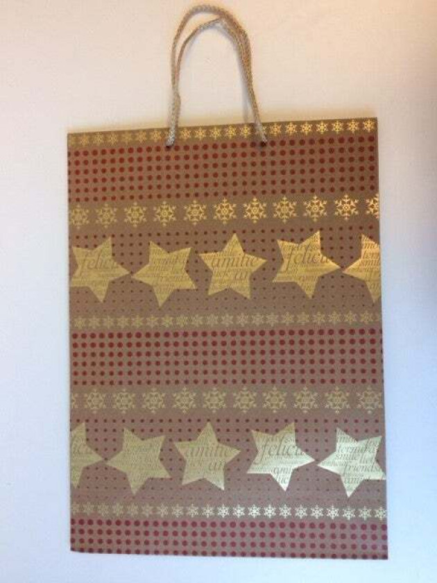 Gavepose Rød m/stjerner Large