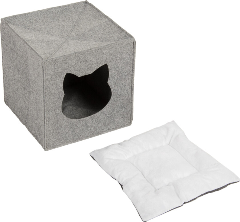Kattehule for hyller, av filt - L 33 x B 33 x H 33 cm