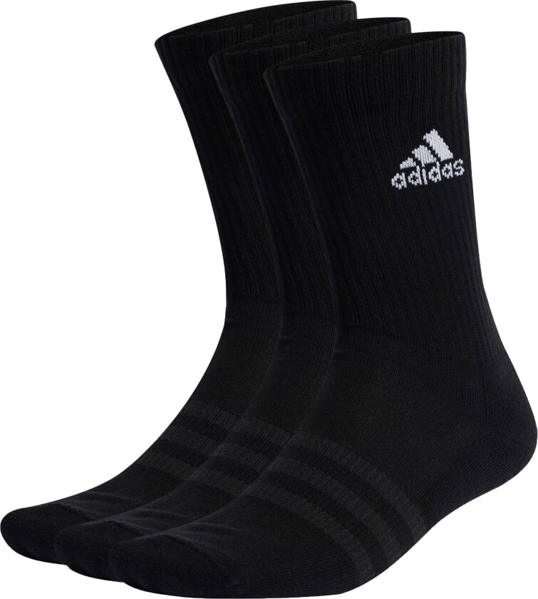 adidas Cushioned Crew Socks 3 Pairs, tennissokker, unisex BLACK/WHITE