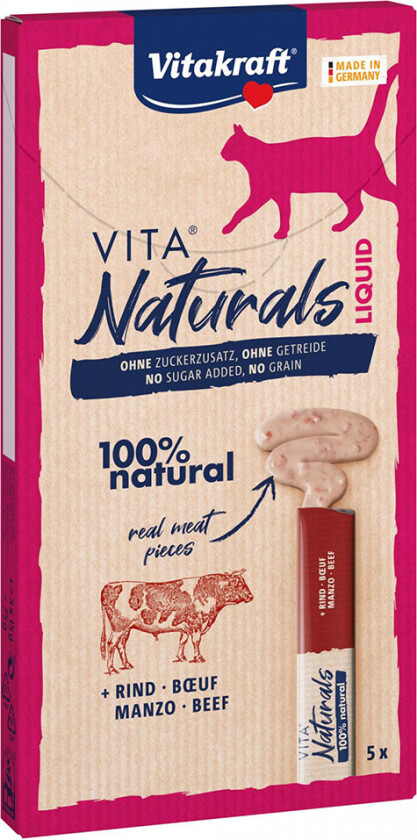Vita Naturals Liquid-Snack okse - Økonomipakke: 10 x 15 g