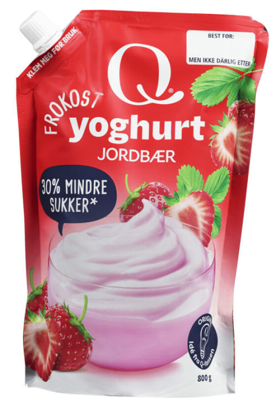 Q Frokostyoghurt Jordbær Pose 800g