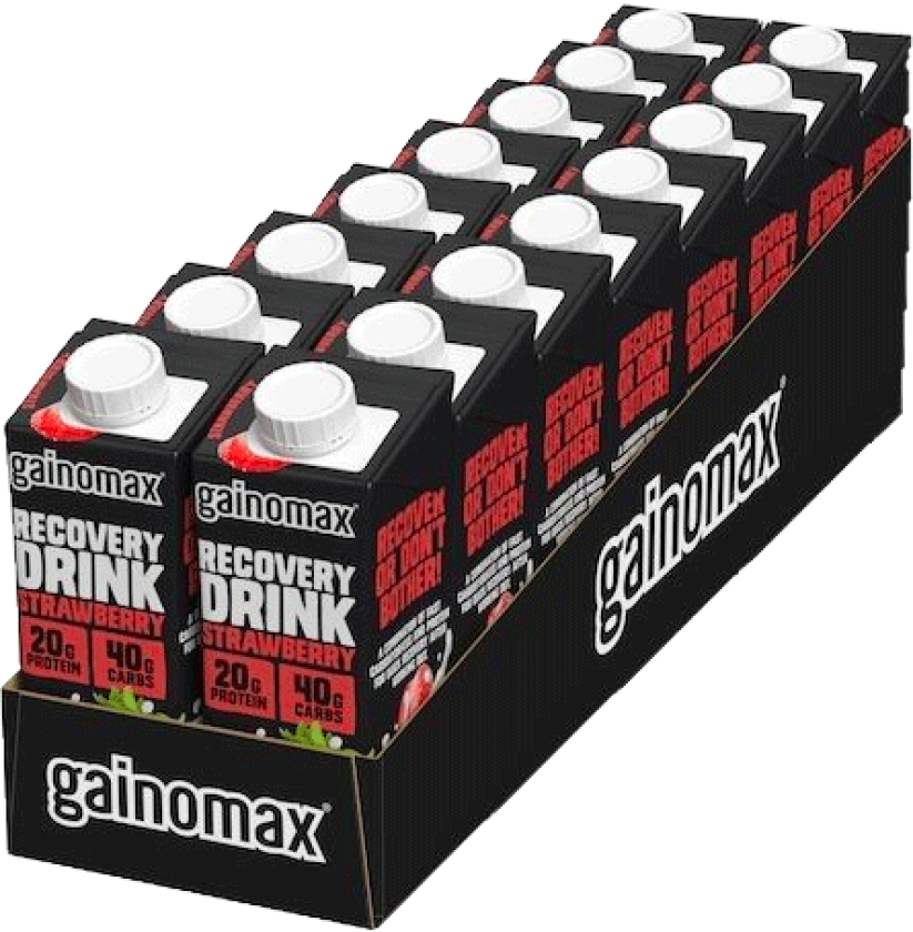16 x Gainomax Recovery 250 ml Strawberry