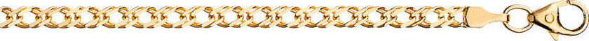 Tvilling panser armbånd i 585 gult gull, 18 cm