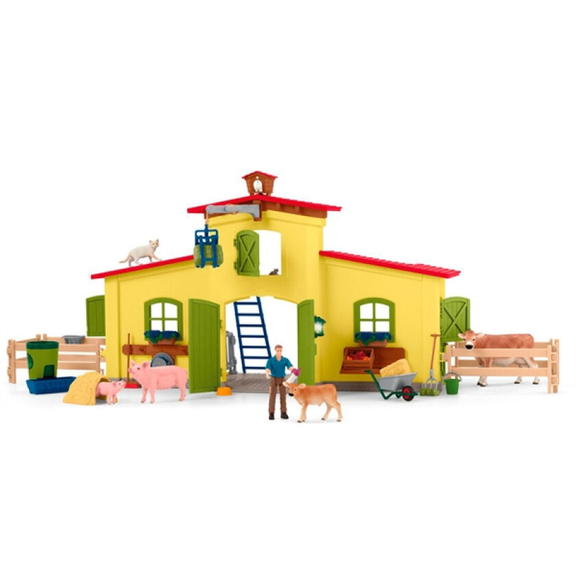 Farm World - Stor Gård M/ Gårdsdyr Og Tilbehør