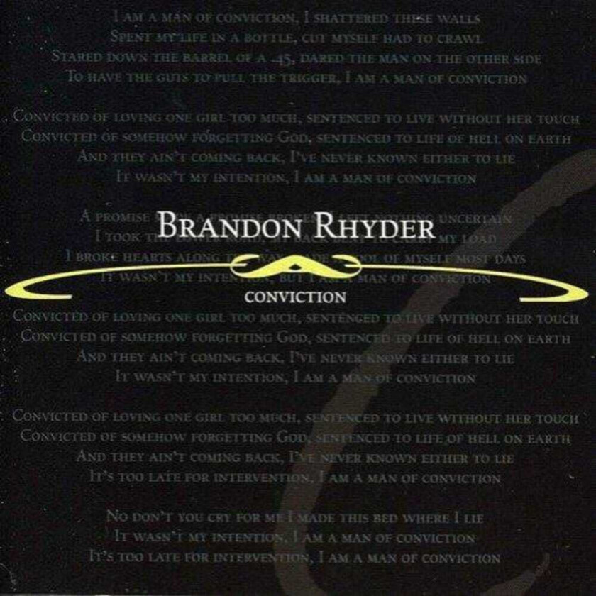 Brandon Rhyder Conviction CD