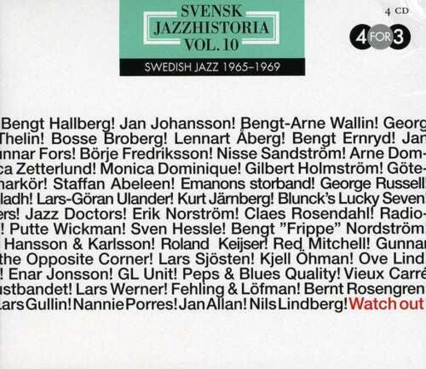 Diverse Artister Swedish Jazz History 10: Watch Out CD