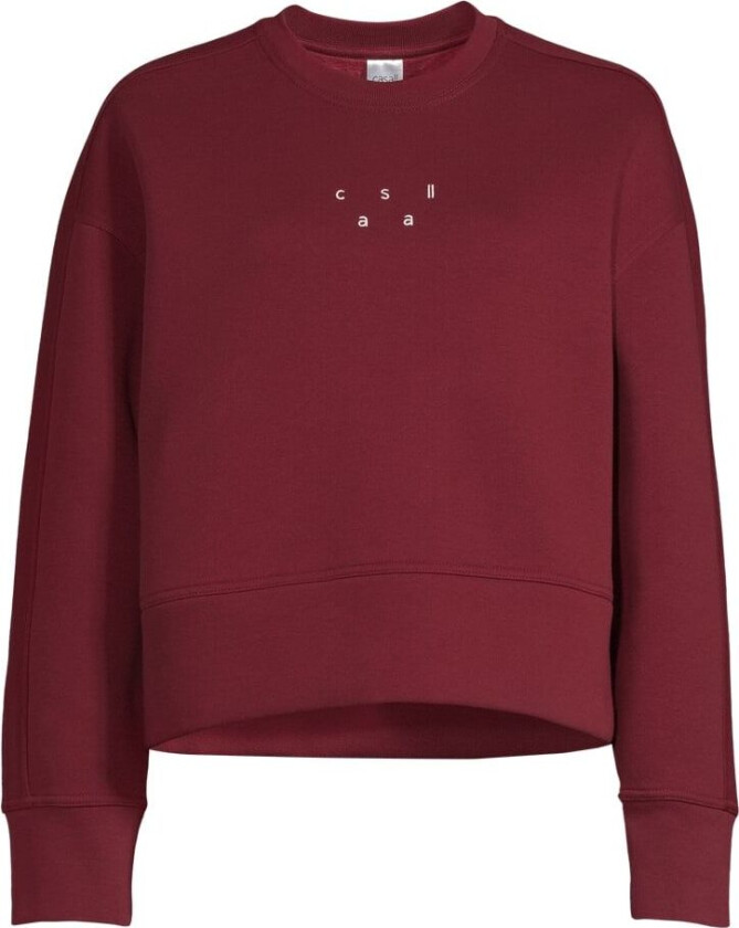 Boxy Crew Neck Sweatshirt Evening Red M