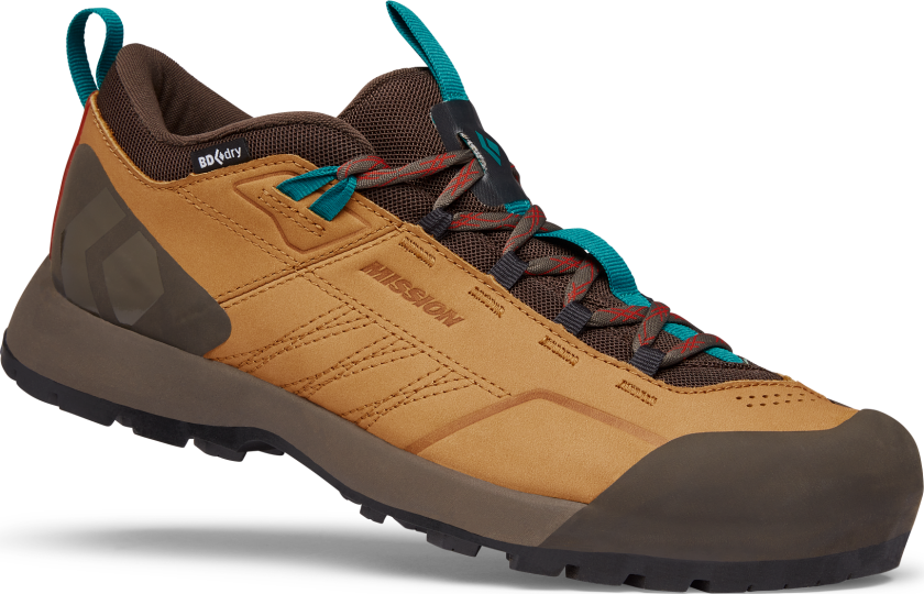 Men's Mission Leather Low Waterproof Approach Shoes 41, Amber/Cafe Brown