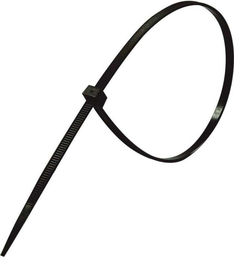 BUNTEBÅND SVART 203X3,5 MM (100)