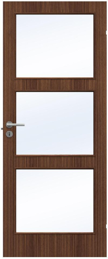 SWEDOOR DØRBL 9X21 GW3 VALNØTT FINER GLASS