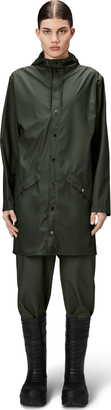 Rains Unisex Long Jacket M, Green