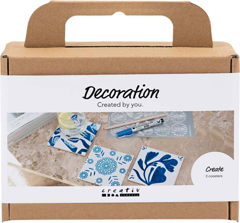 Mini DIY Kit Dekoration, Porcelæns Coasters - Diy Kit Tre