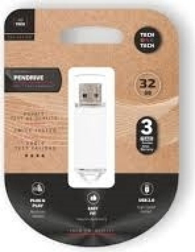 Usb Flash Drive 32Gb Usb 2.0 White Tec3007-32