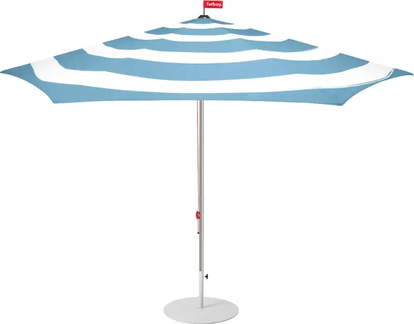 Stripesol parasol wave blue incl. base light grey