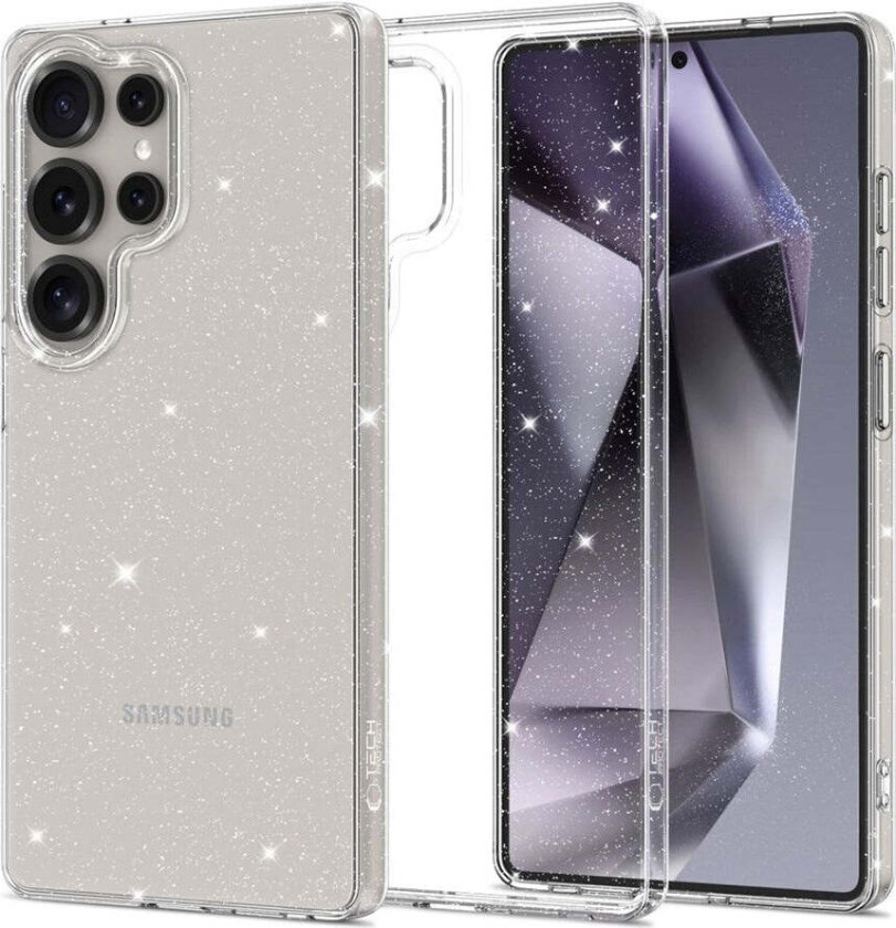 Samsung Galaxy S25 Ultra Tech-Protect Flexair Fleksibel Plast Deksel - Gjennomsiktig / Glimmer