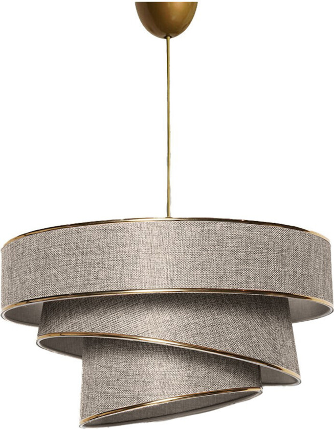 Couper taklampe - beige bomull og gull