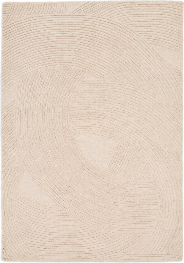 LAFORMA Domm teppe, rektangulær beige ull (160x230)