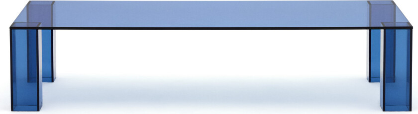 LAFORMA Adularia salongbord, rektangulært - blått herdet glass (140x60)