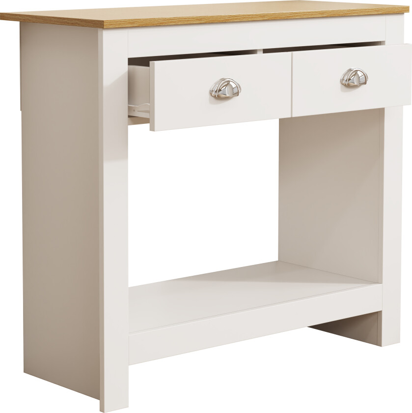 VCM NORDIC Balusa S kommode, m. 1 hylle og 2 skuffer - hvit/naturtre