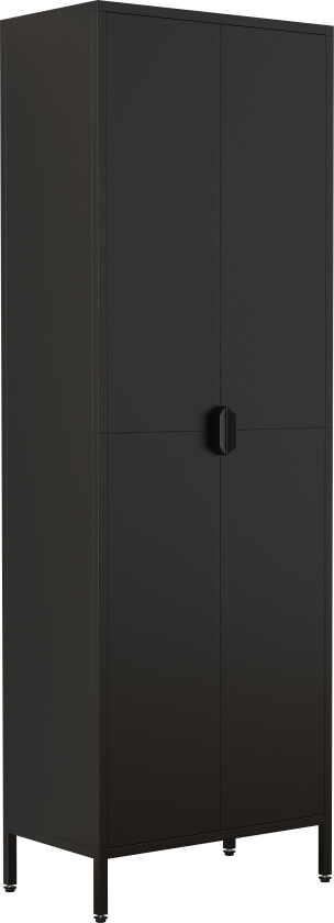 VCM NORDIC Flokas XL skap, m. 2 dører og 3 hyller - sort stål