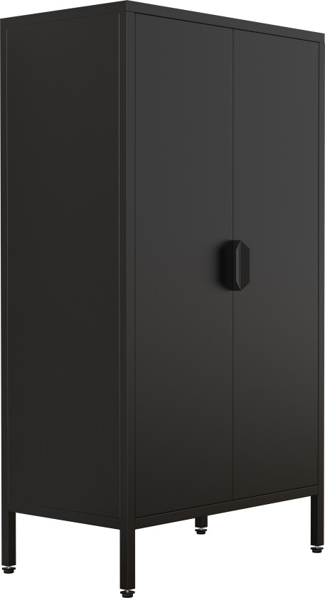 VCM NORDIC Flokas M skap, m. 2 dører og 1 hylle - sort stål