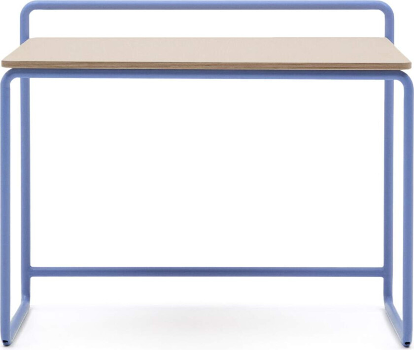 LAFORMA barnepult i tinn, rektangulært - finér i naturlig ask og blått metall (82x45)