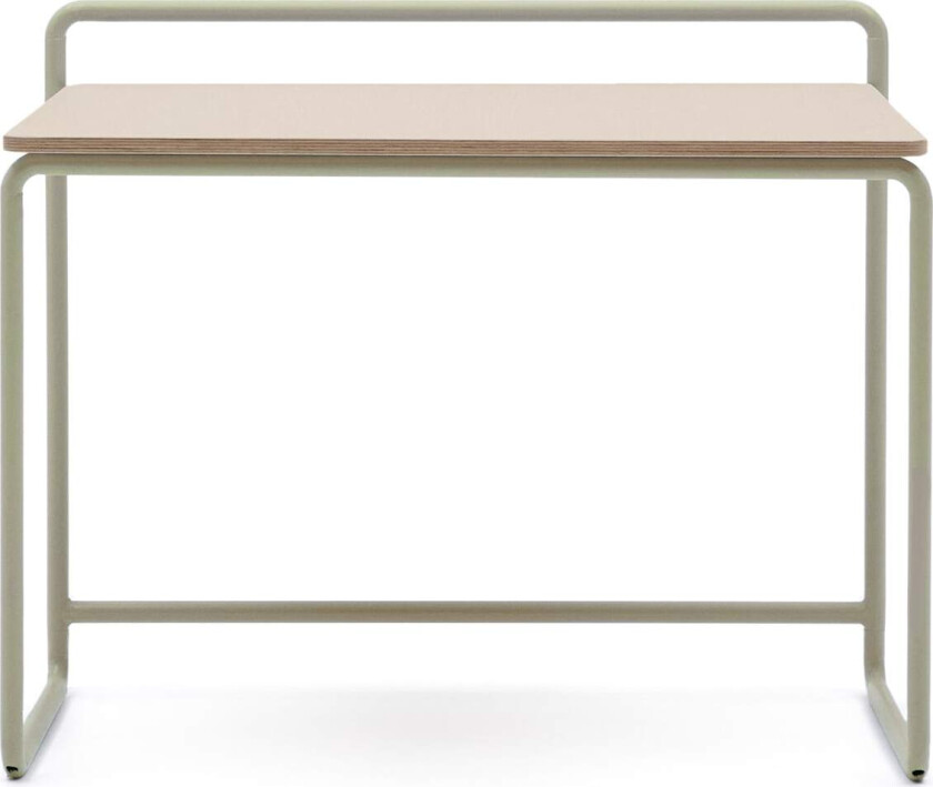 LAFORMA barnepult i tinn, rektangulært - finér i naturlig ask og beige metall (82x45)