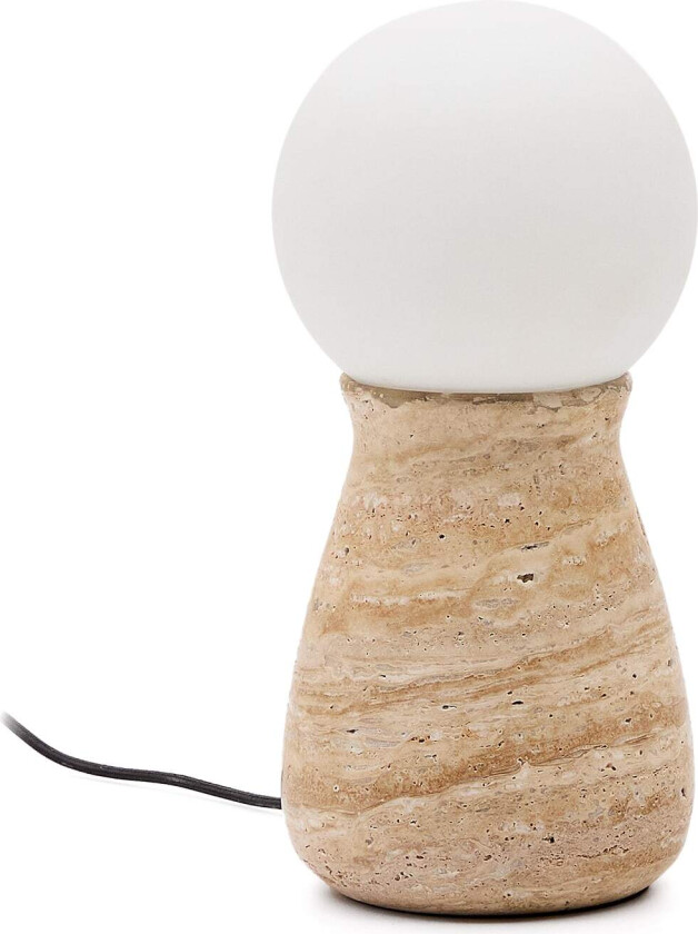 LAFORMA Okeni bordlampe - glass og beige travertin