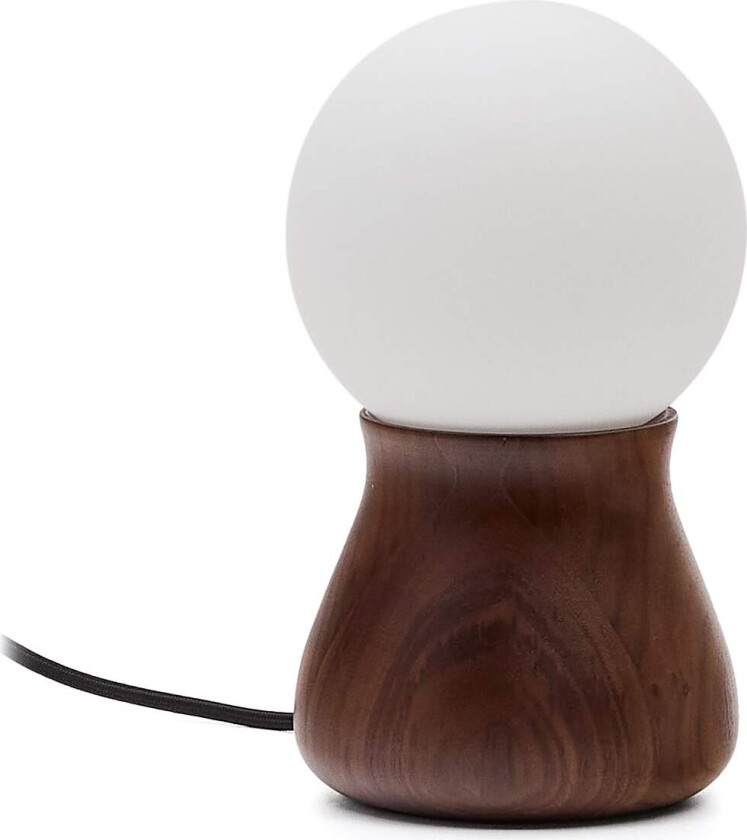 LAFORMA Okeni bordlampe - glass og brun valnøtt finish