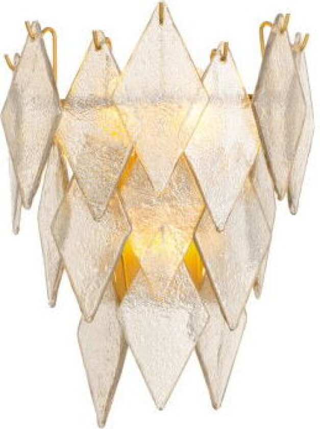 Rhombus vägglampa antik mässing