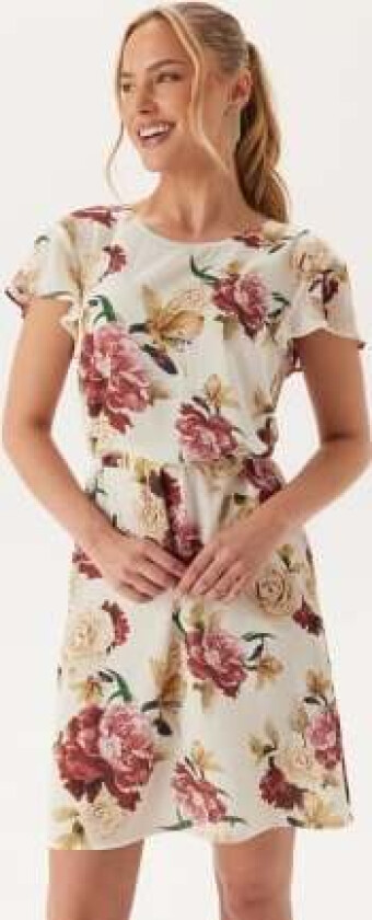 Nadia Dress Creme Red Floral 36