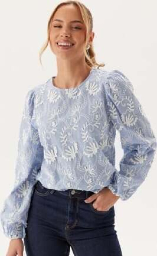 Objmya Re L/S TOP TOP Top Top Kentucky Blue Aop:cloud Dancer 40
